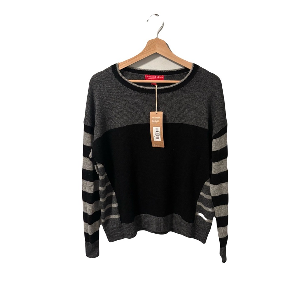 Krimson Klover alpaca blend grey and black sweater size small NWT